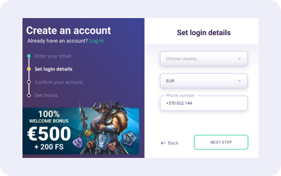 SafeCasino Pași pentru înregistrare 4